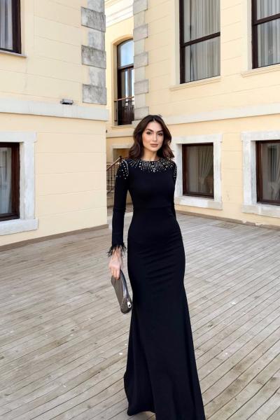 Nyla Otriş Detay Abiye 583085 Siyah
