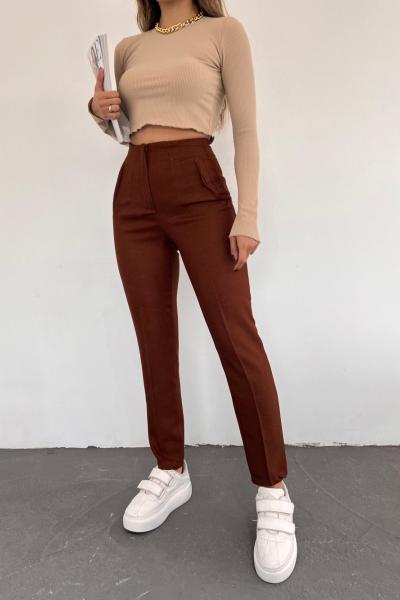 Ön Flato Pantolon 22407 MM Taba