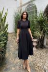Öykü Karpuz Kol Midi Elbise 583151 Siyah