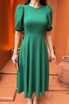 Öykü Karpuz Kol Midi Elbise 583151 Zümrüt