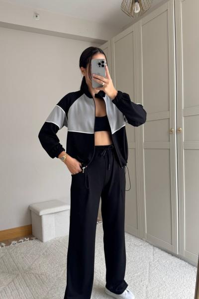 Pearly Fermuarlı İkili Takım 2646 Siyah