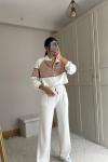 Pearly Fermuarlı İkili Takım 2646 Beyaz