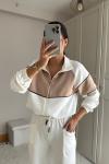 Pearly Fermuarlı İkili Takım 2646 Beyaz