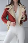 Peluş Kaplama Süet Crop Kaban xx Kiremit