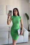 Rheai Yuvarlak Yaka Mini Elbise 7565 Yeşil