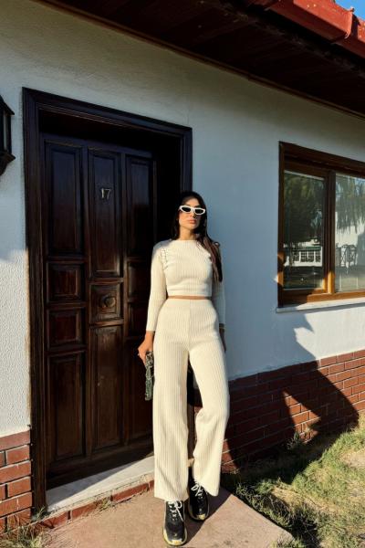 Sadie Boncuk Detaylı İkili Takım 3745 Taş Rengi