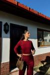 Sadie Boncuk Detaylı İkili Takım 3745 Bordo