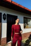 Sadie Boncuk Detaylı İkili Takım 3745 Bordo
