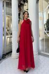 Sezen Gül Detay Şifon Abiye 9351 Kırmızı