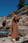 Sheila Kaşe Oversize Kaban 2985 Taba
