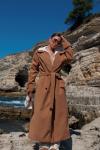 Sheila Kaşe Oversize Kaban 2985 Taba