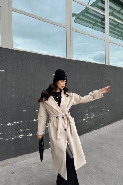 Sheila Kaşe Oversize Kaban 2985 Taş Rengi