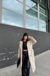 Sheila Kaşe Oversize Kaban 2985 Taş Rengi