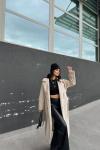 Sheila Kaşe Oversize Kaban 2985 Taş Rengi