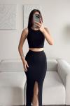 Tango Yırtmaç Detay İkili Takım 015298 Siyah