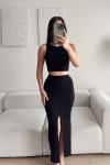 Tango Yırtmaç Detay İkili Takım 015298 Siyah