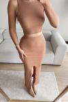 Tango Yırtmaç Detay İkili Takım 015298 Taba