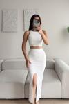 Tango Yırtmaç Detay İkili Takım 015298 Beyaz