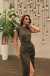 Tilda Önü Drapeli Abiye 582885 Haki