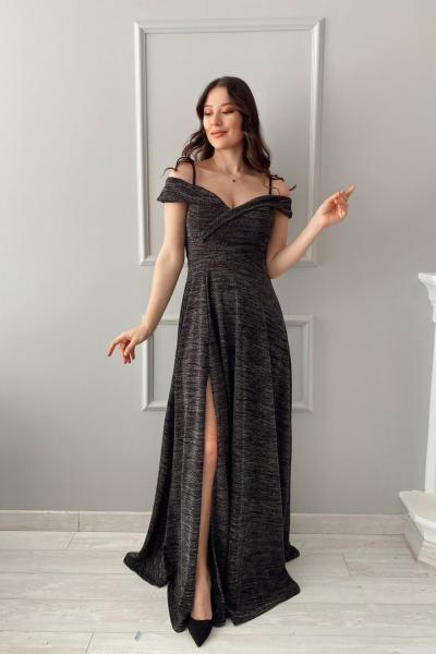 Vanessa Omuz Detay Abiye 581077 A9x Siyah