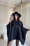 Veronica Düğmeli Panço Trençkot 2634 Siyah