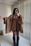 Veronica Düğmeli Panço Trençkot 2634 Camel