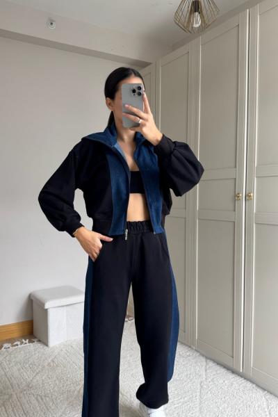 Violet  Jean Detay Tasarım Takım 2640 Siyah