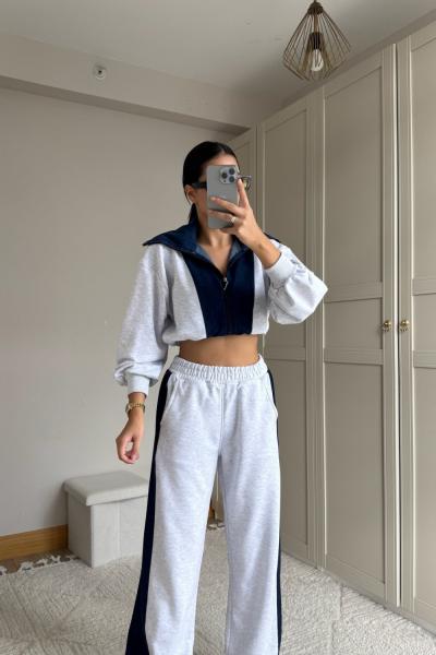 Violet  Jean Detay Tasarım Takım 2640 Açık Gri