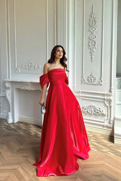 Williy Balon Etek Prenses Kol Abiye 4744 Kırmızı