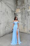 Alice Madonna Yaka İp Askılı Yırtmaçli Abiye 9553 Bebe Mavisi