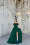 Alice Madonna Yaka İp Askılı Yırtmaçli Abiye 9553 Zümrüt