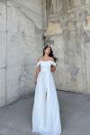 Alice Madonna Yaka İp Askılı Yırtmaçli Abiye 9553 Beyaz