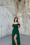 Alice Madonna Yaka İp Askılı Yırtmaçli Abiye 9553 Zümrüt