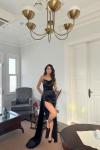 Allyso Degaje Yaka Yırtmaçlı Abiye 582243 A17x Siyah
