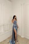 Allyso Degaje Yaka Yırtmaçlı Abiye 582243 A17x Bebe Mavisi