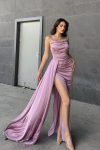 Allyso Degaje Yaka Yırtmaçlı Abiye 582243 A17x Lila