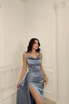 Allyso Degaje Yaka Yırtmaçlı Abiye 582243 A17x Bebe Mavisi