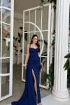 Ariana Gloplu Sim Detay Abiye 583218  Saks Mavisi