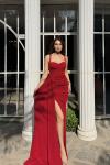 Ariana Gloplu Sim Detay Abiye 583218  Kırmızı