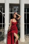 Ariana Gloplu Sim Detay Abiye 583218  Kırmızı