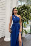 Avril Tek Omuz Yırtmaçlı Abiye 582160 A13x Saks Mavisi