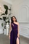 Avril Tek Omuz Yırtmaçlı Abiye 582160 A13x Mor