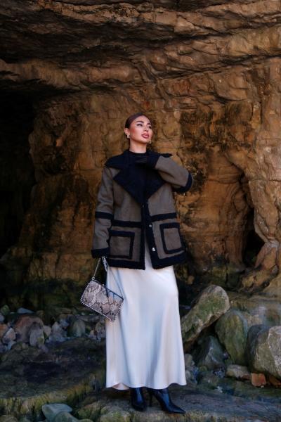 Bella İçi Yünlü Nubuk Kaban 2545 Siyah Haki