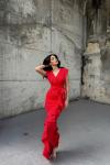 Berlin Fırfır Detay Yırtmaçlı Abiye 582443 A2x Kırmızı