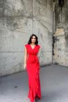 Berlin Fırfır Detay Yırtmaçlı Abiye 582443 A2x Kırmızı