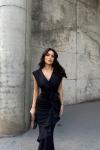 Berlin Fırfır Detay Yırtmaçlı Abiye 582443 A2x Siyah