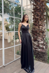 Bilica İp Askı Saten Abiye 582151 Siyah