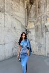 Camelia Tek Kol Saten Abiye 582922 İndigo