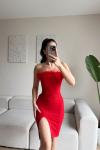 Darell Otriş Detay Elbise 582408 Kırmızı