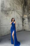 Diva Kuyruklu Yırtmaçlı Abiye 582475 A6x Saks Mavisi